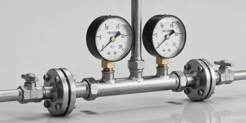 Dual vacuum gauges installed on critical vacuum chamber