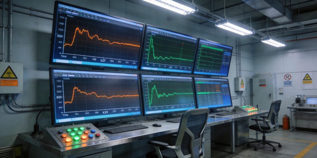 SCADA dashboard displaying vacuum pressure data