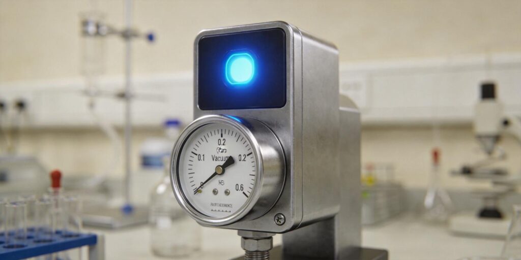 Vacuum gauge LED illuminated during startup