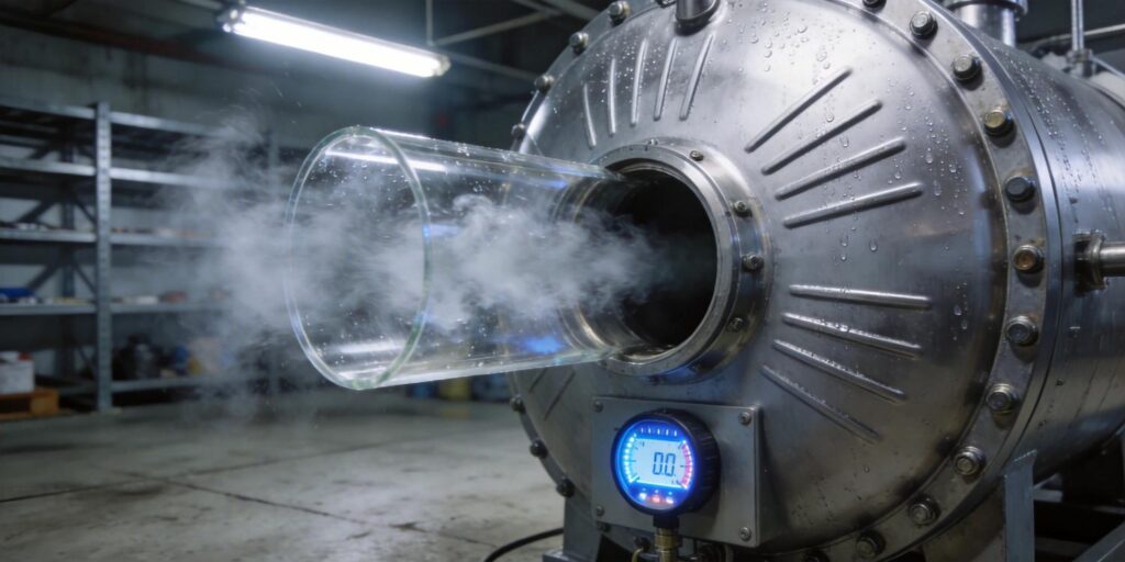 Vacuum gauge installed on chamber during venting