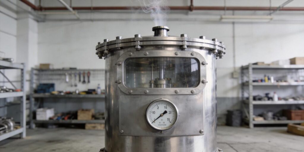 Vacuum chamber venting process with installed vacuum gauge