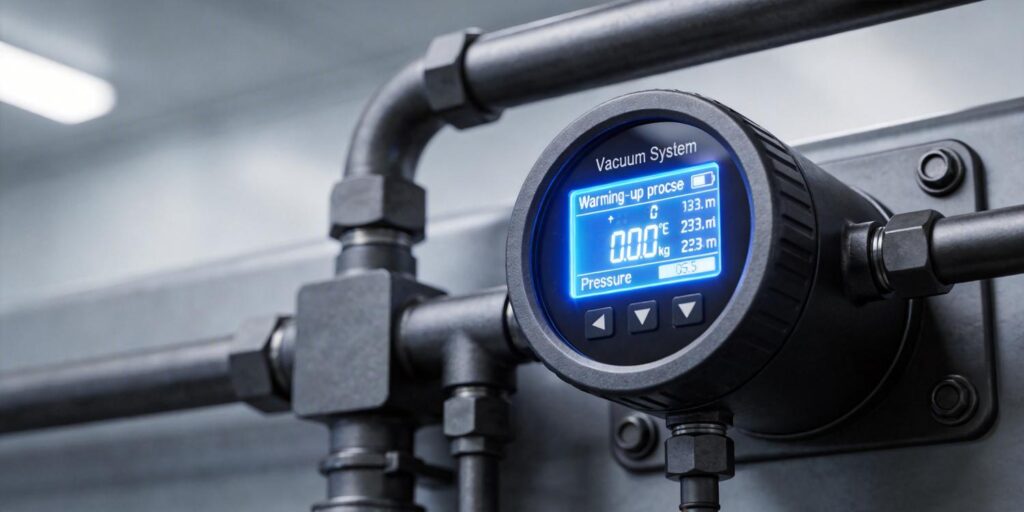 Vacuum gauge digital display during system startup