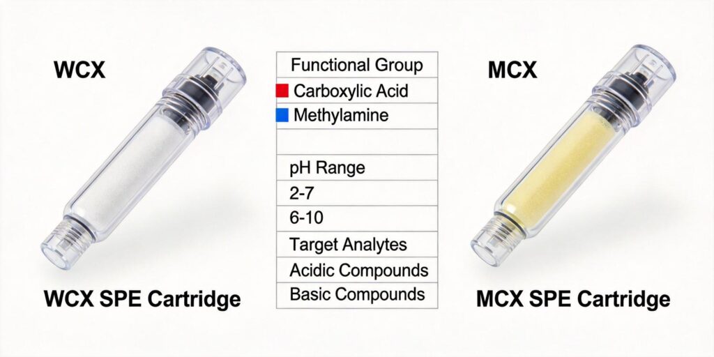 comparison of WCX and MCX SPE cartridges