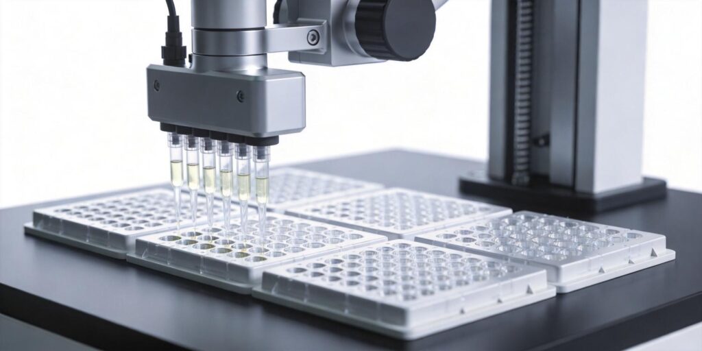 Automated laboratory system using 96-well SPE plates for high-throughput drug testing