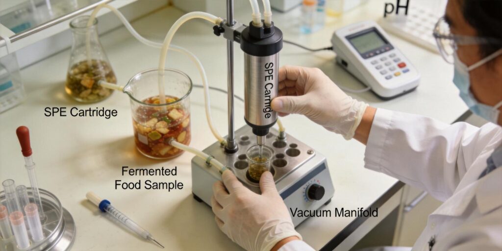 SPE purification of bioactive peptides from fermented food samples