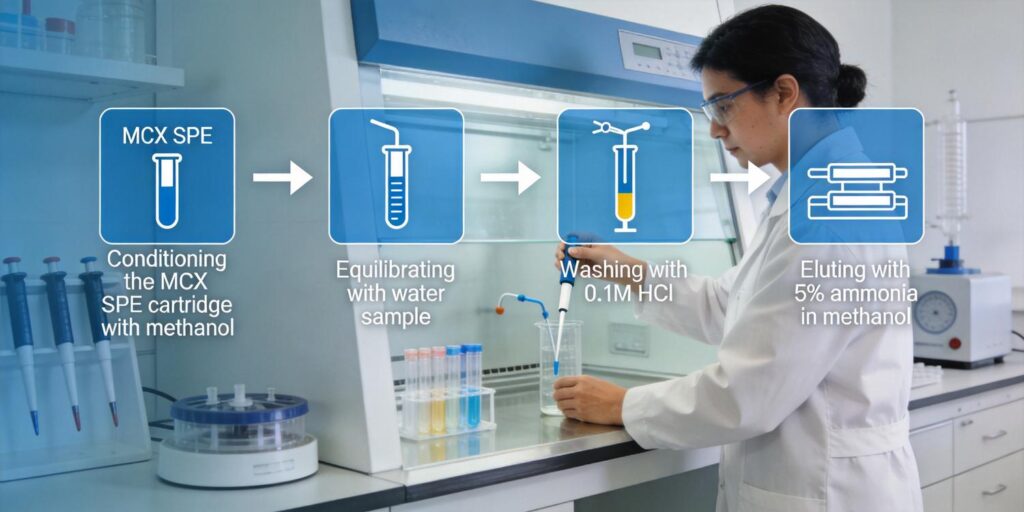 MCX SPE purification of catecholamines from urine samples
