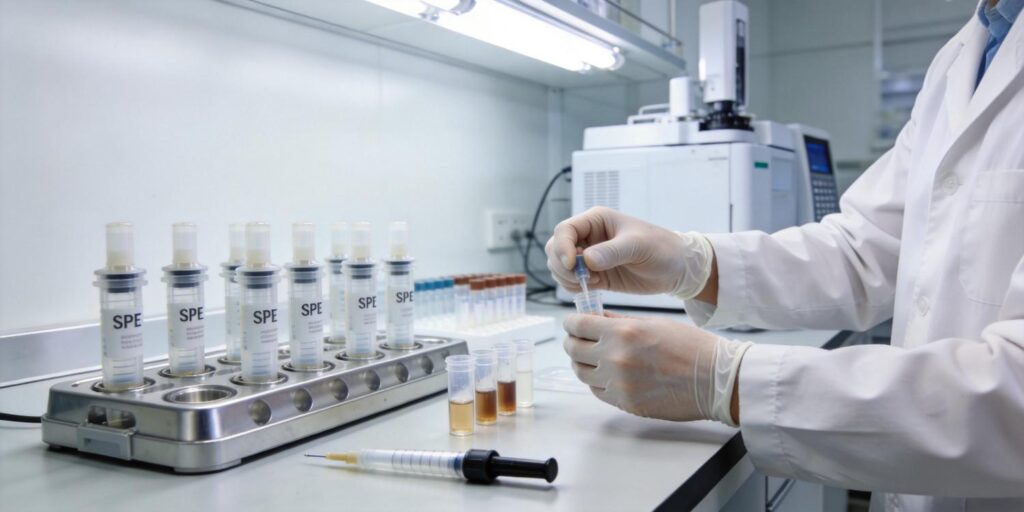 SPE cartridge preparation workflow for clinical toxicology analysis