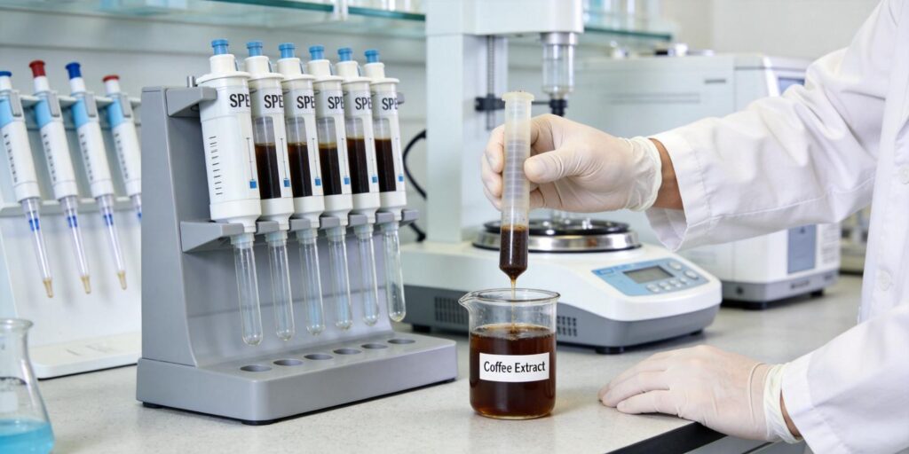 SPE purification of coffee extracts before contaminant analysis