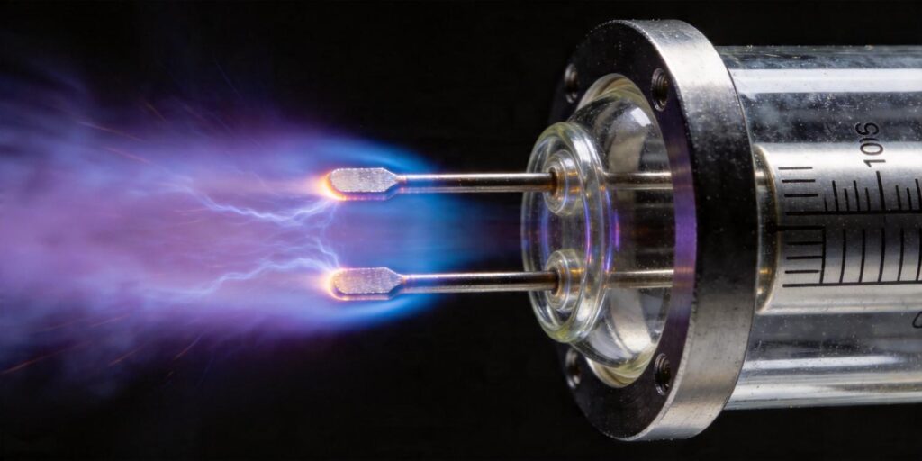 Cold cathode vacuum gauge igniting inside chamber