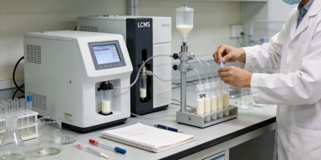 SPE cleanup workflow for cosmetic preservative analysis