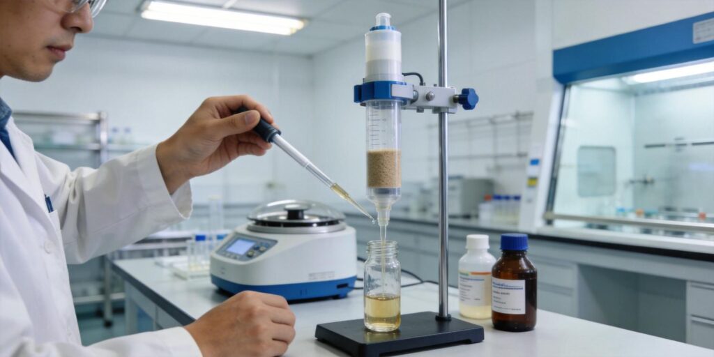 SPE cartridge extracting endocrine disrupting compounds from water sample