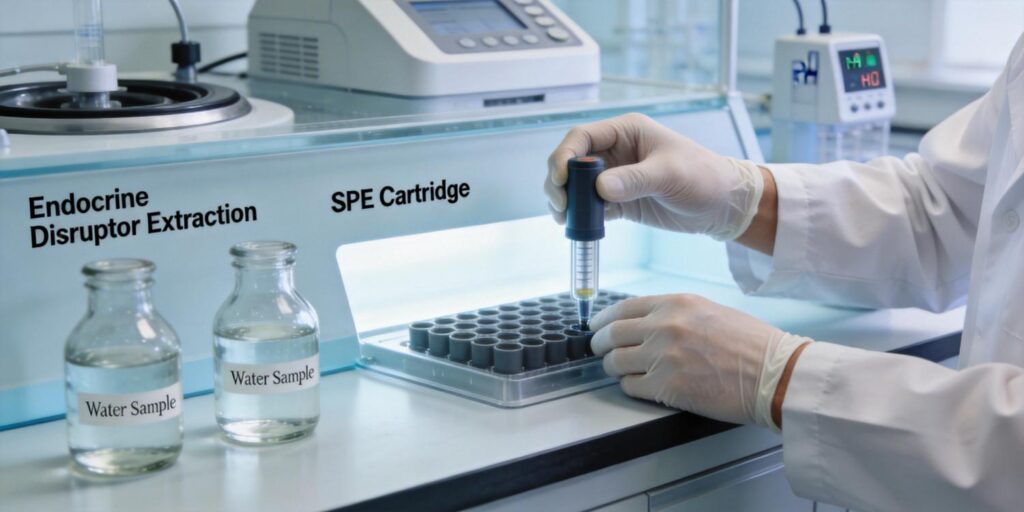 SPE cartridge extracting endocrine disrupting compounds from water