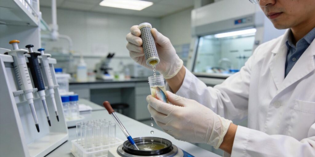 SPE purification of fish tissue extracts by removing lipids