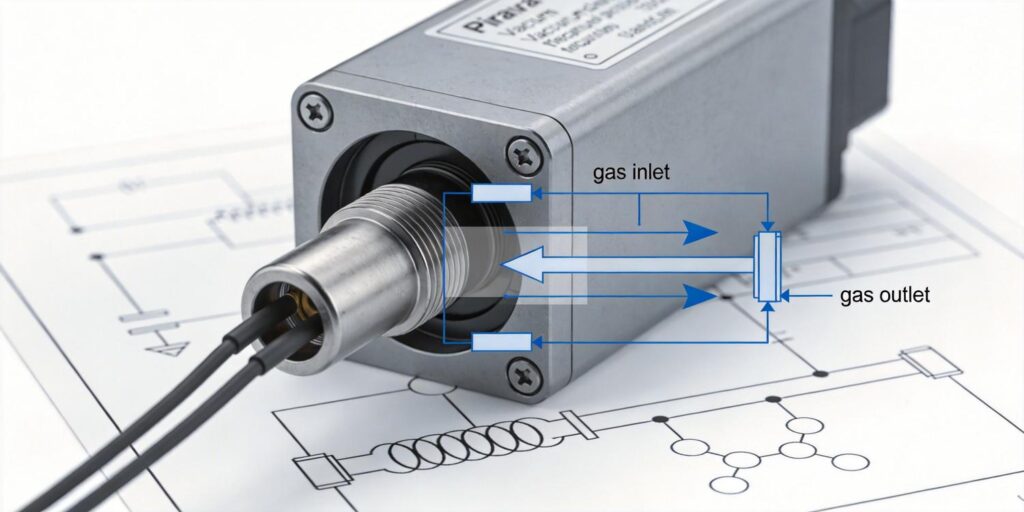 Pirani vacuum gauge measuring different gas compositions