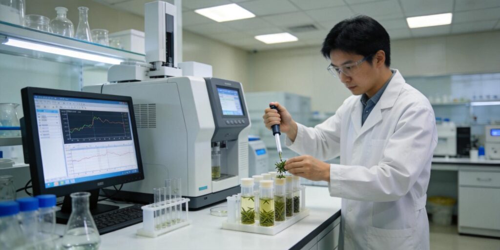 SPE purification of herbal tea extracts for pesticide testing