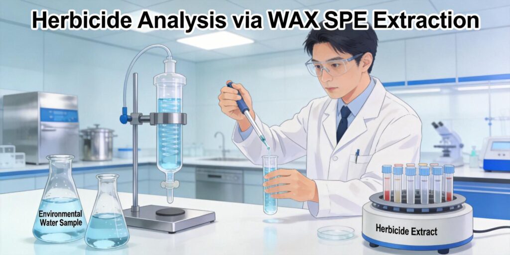 WAX SPE cartridge extracting herbicides from environmental water samples