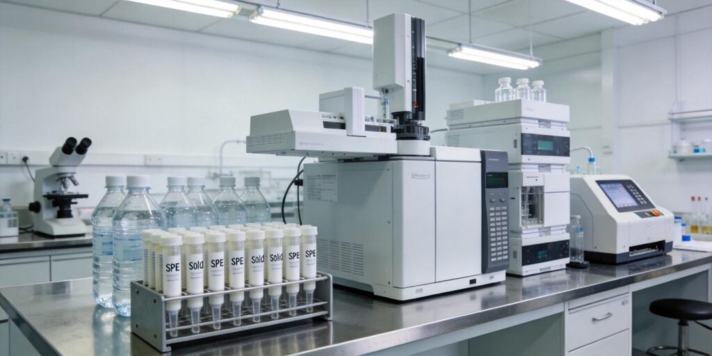 laboratory extraction of artificial sweeteners from bottled water using SPE