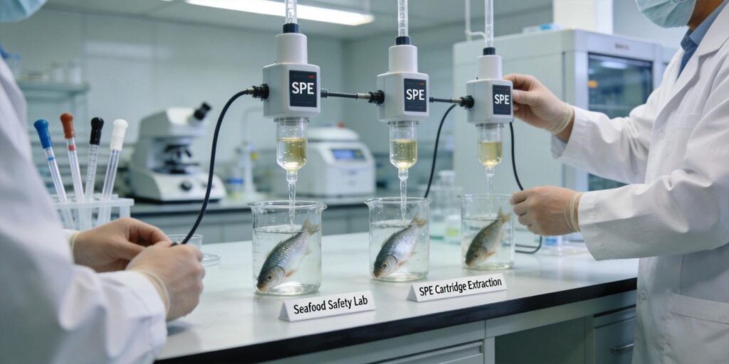 laboratory SPE extraction used for fish drug residue analysis