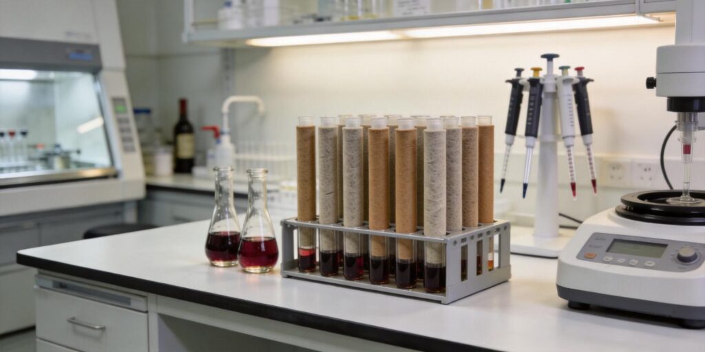 laboratory SPE cleanup used for polyphenol analysis in wine
