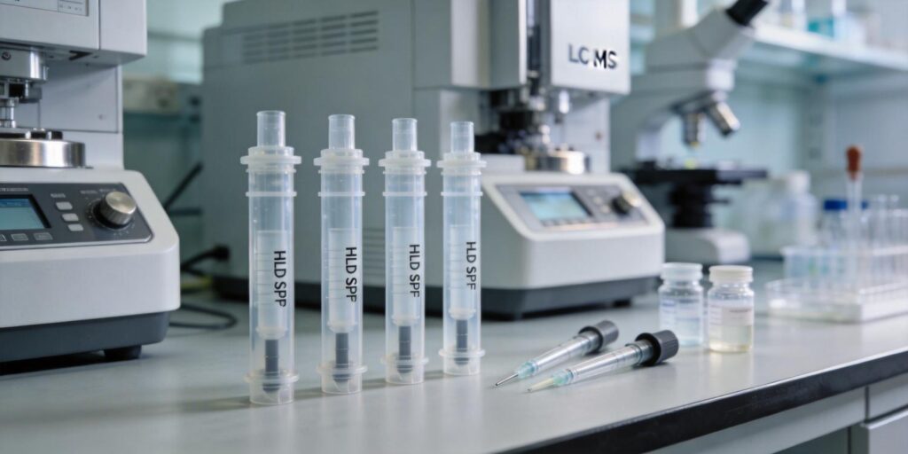 polymeric HLB SPE cartridge used in laboratory sample preparation workflow