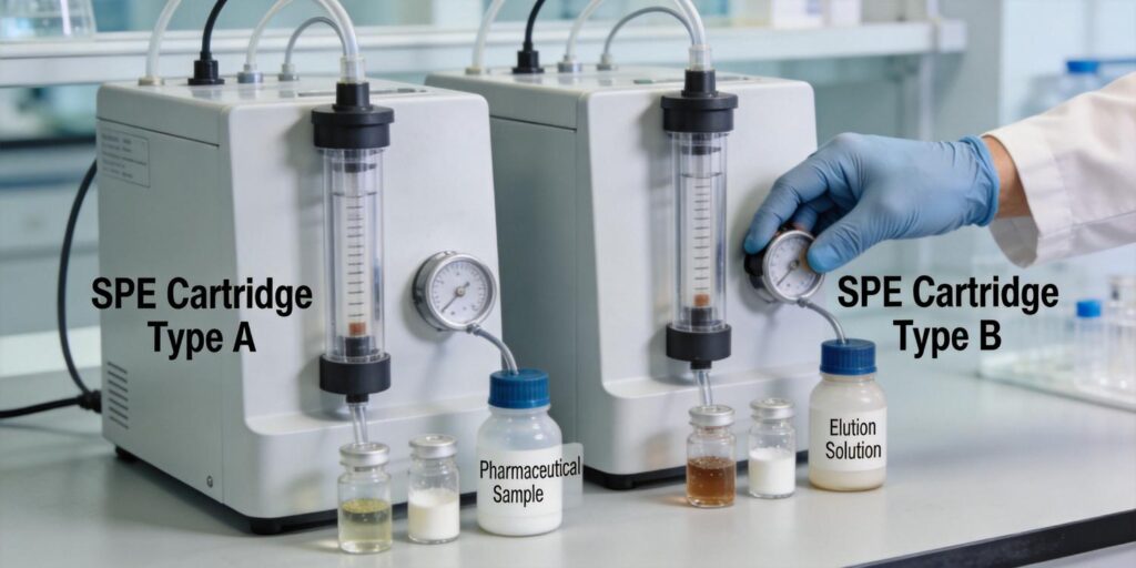 comparison of HLB and C18 SPE cartridges used in pharmaceutical sample preparation