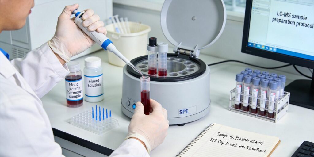 SPE extraction of hormone compounds from blood plasma samples