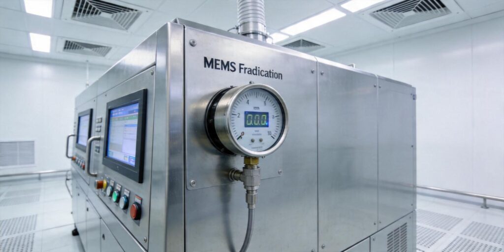 Vacuum gauge mounted on MEMS fabrication equipment