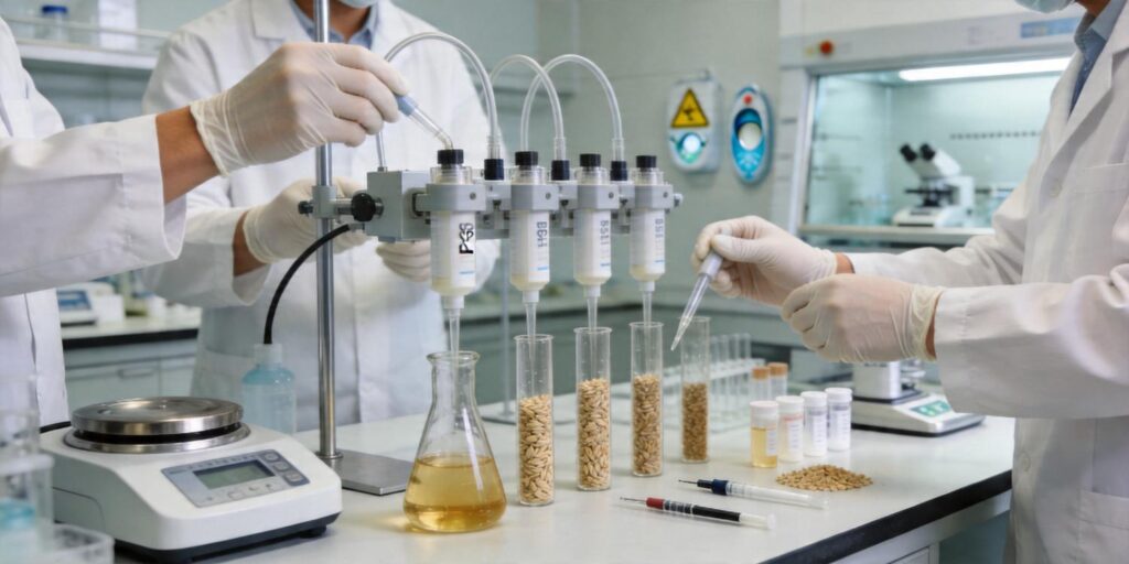 SPE purification of mycotoxins from grain sample extracts