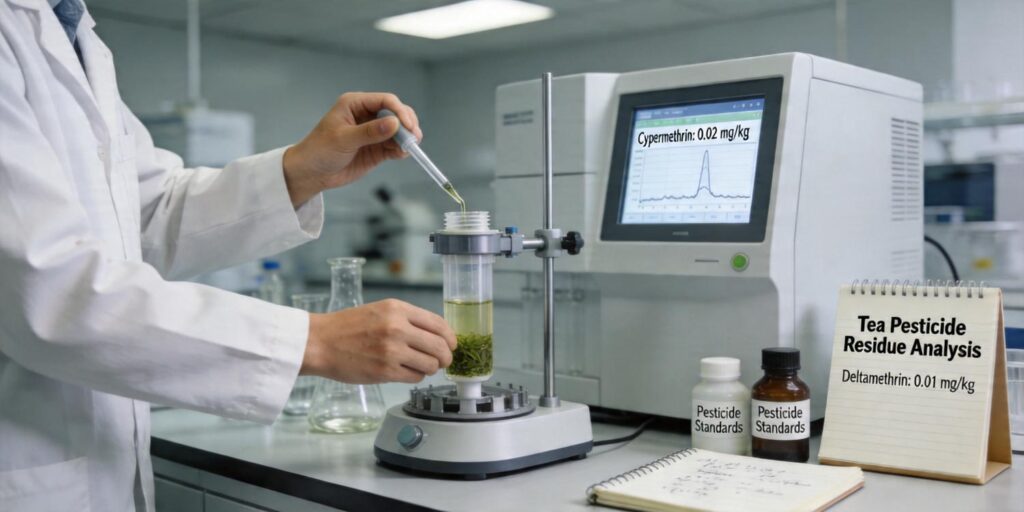 SPE cleanup of tea extracts for pesticide residue analysis