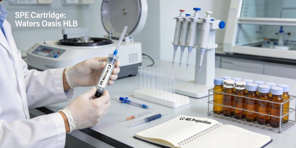 SPE cartridge cleanup removing endogenous compounds from plasma samples