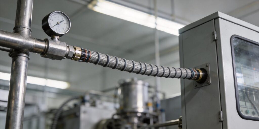 Vacuum gauge connected via long shielded cable