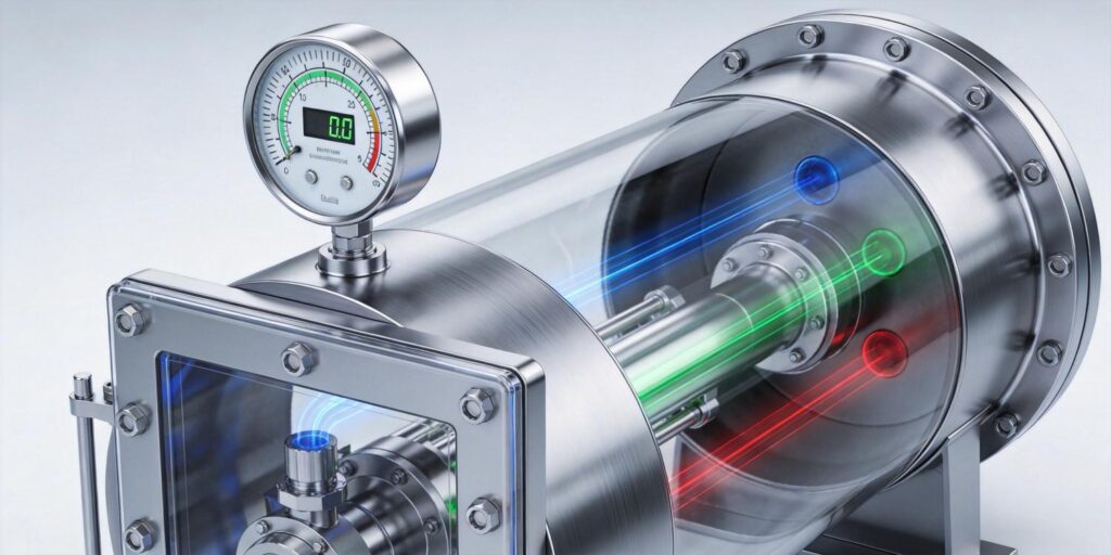 Vacuum gauge mounted on reactive gas sputtering chamber