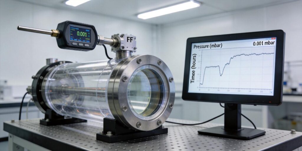 Vacuum gauge connected to long term data logging system
