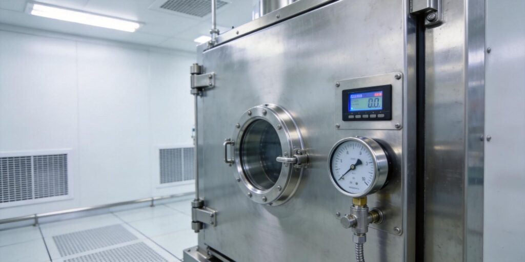 Vacuum gauge mounted on semiconductor load lock chamber