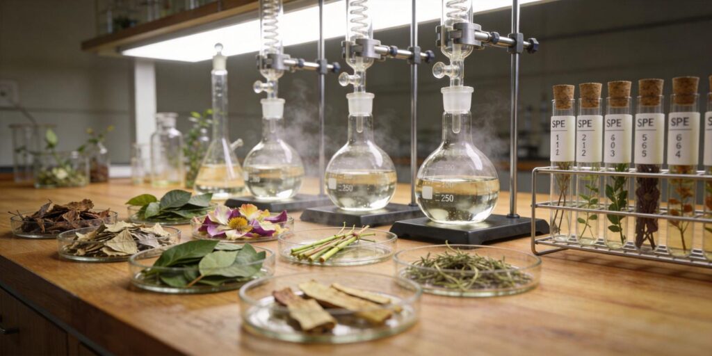 SPE extraction of alkaloids from plant material samples