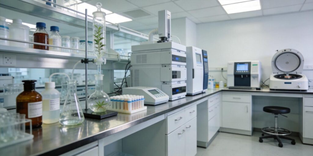 Laboratory SPE cleanup process for botanical extract samples