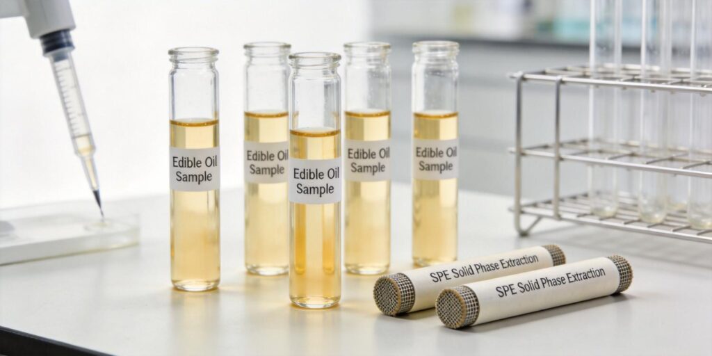 SPE purification of edible oil extracts for contaminant testing