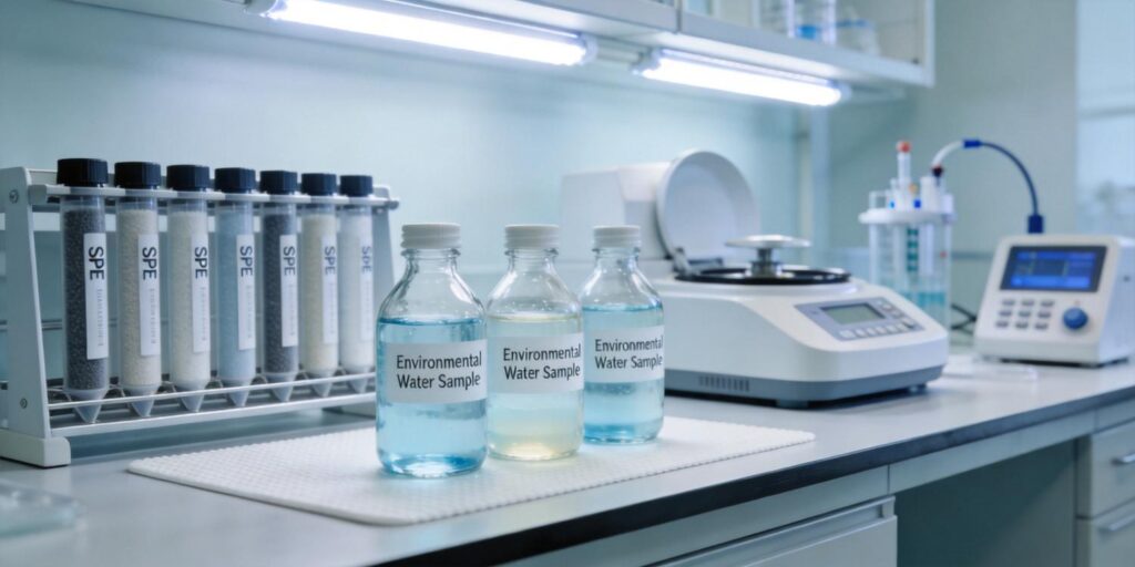 Laboratory SPE extraction of endocrine disrupting chemicals from water