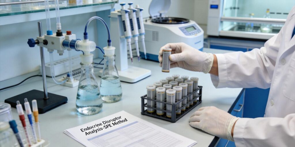 SPE cartridge extraction of endocrine disrupting chemicals from river water