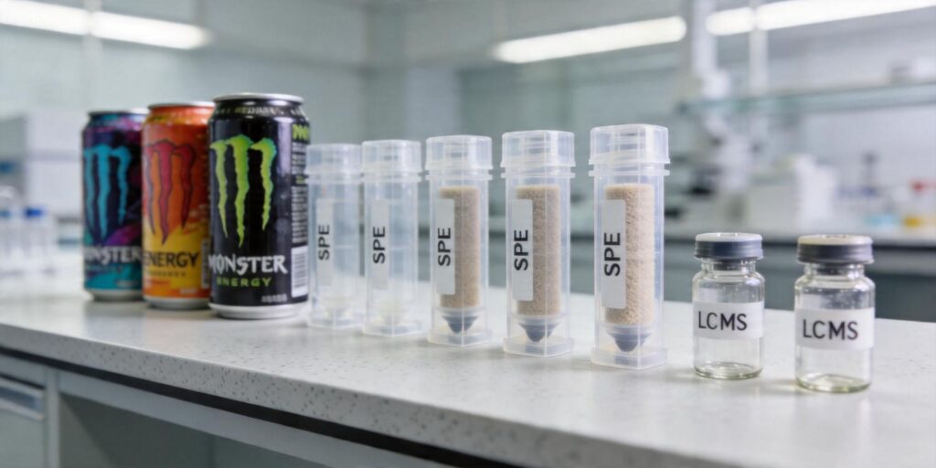 SPE purification of energy drink samples before LC-MS testing