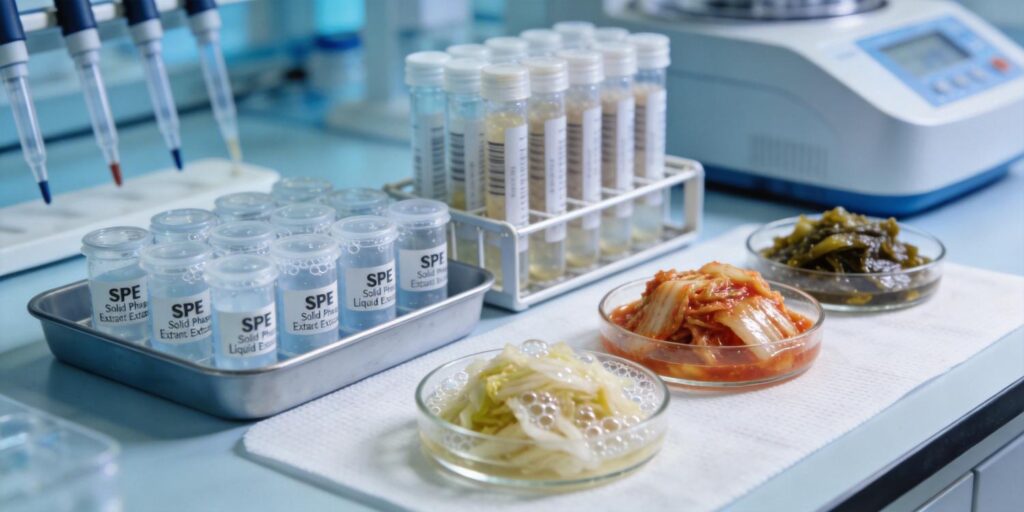 SPE purification of fermented food extracts before LC-MS testing