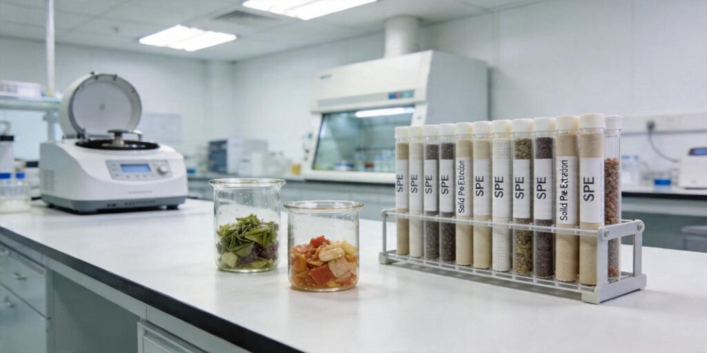SPE purification of processed food extracts for additive testing