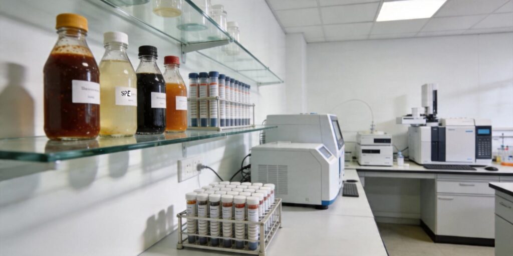 SPE purification of processed food extracts for preservative testing
