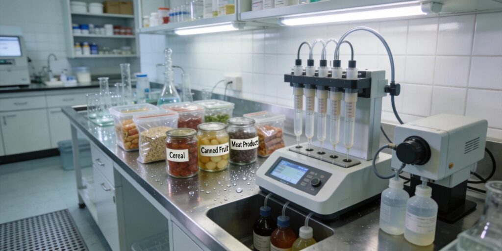 Laboratory sample preparation for food preservative testing using SPE