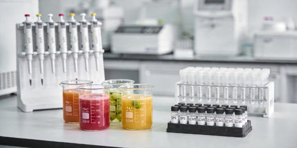 SPE purification workflow for fruit juice chemical analysis