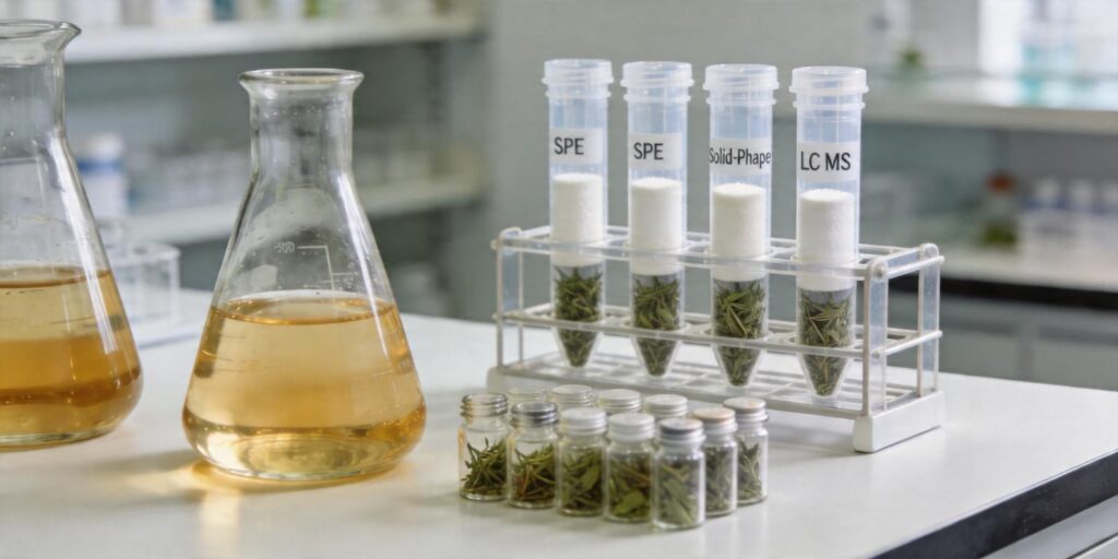 SPE purification workflow for herbal medicine extract analysis