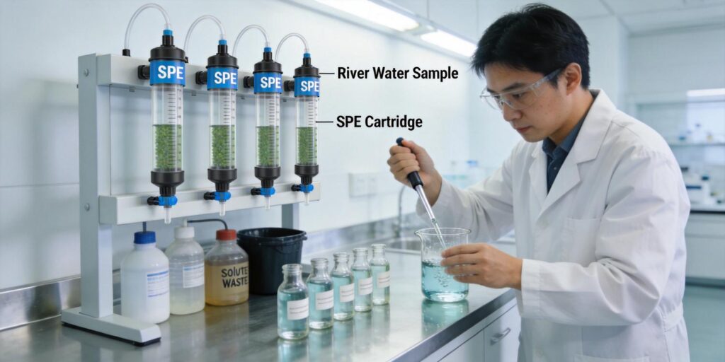 SPE extraction of herbicides from environmental water samples