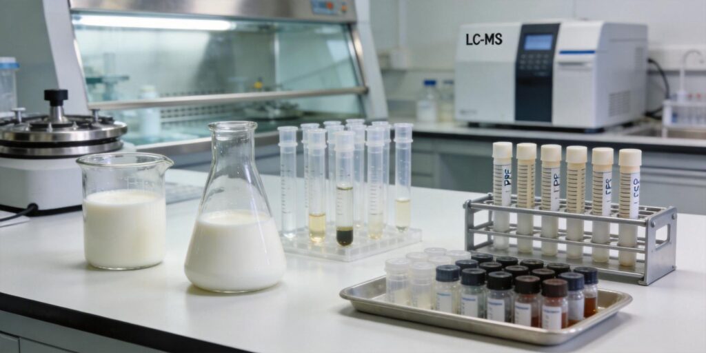 SPE cartridge cleanup used for detecting hormone residues in milk