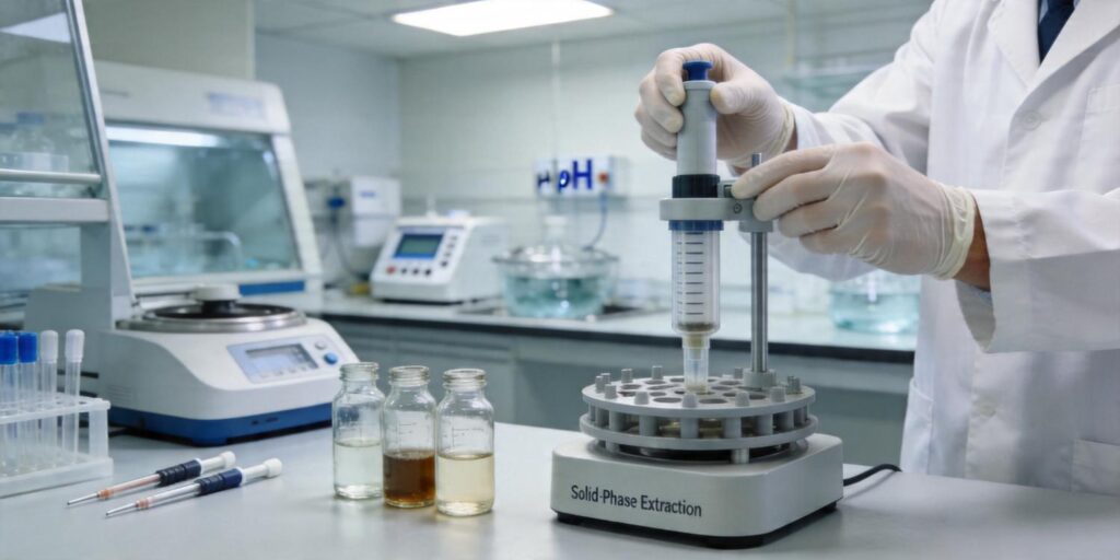 SPE extraction of pharmaceutical contaminants from hospital wastewater