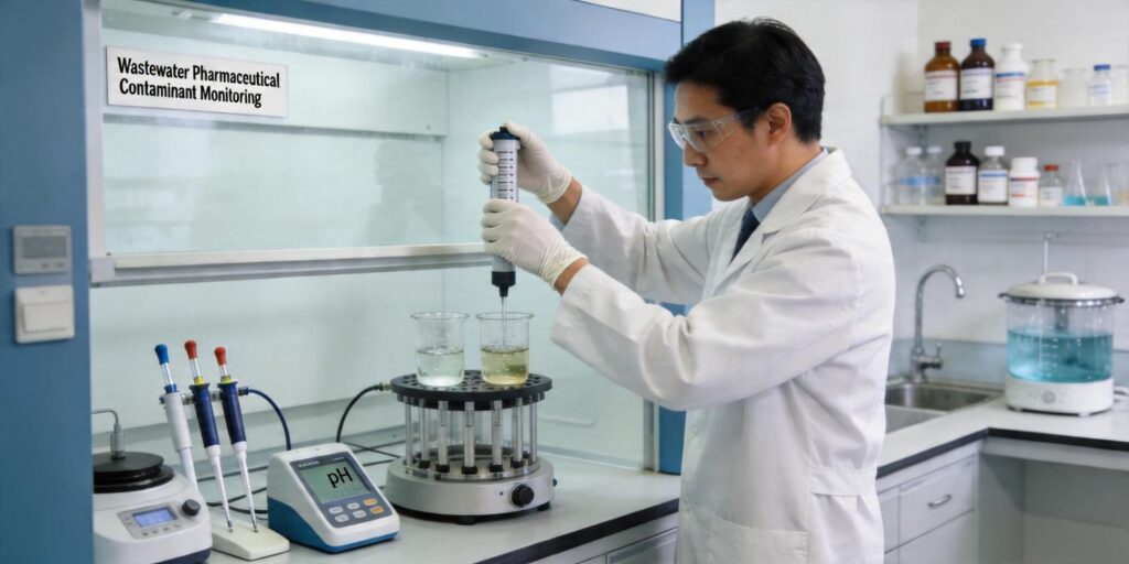 SPE extraction of pharmaceutical residues from hospital wastewater
